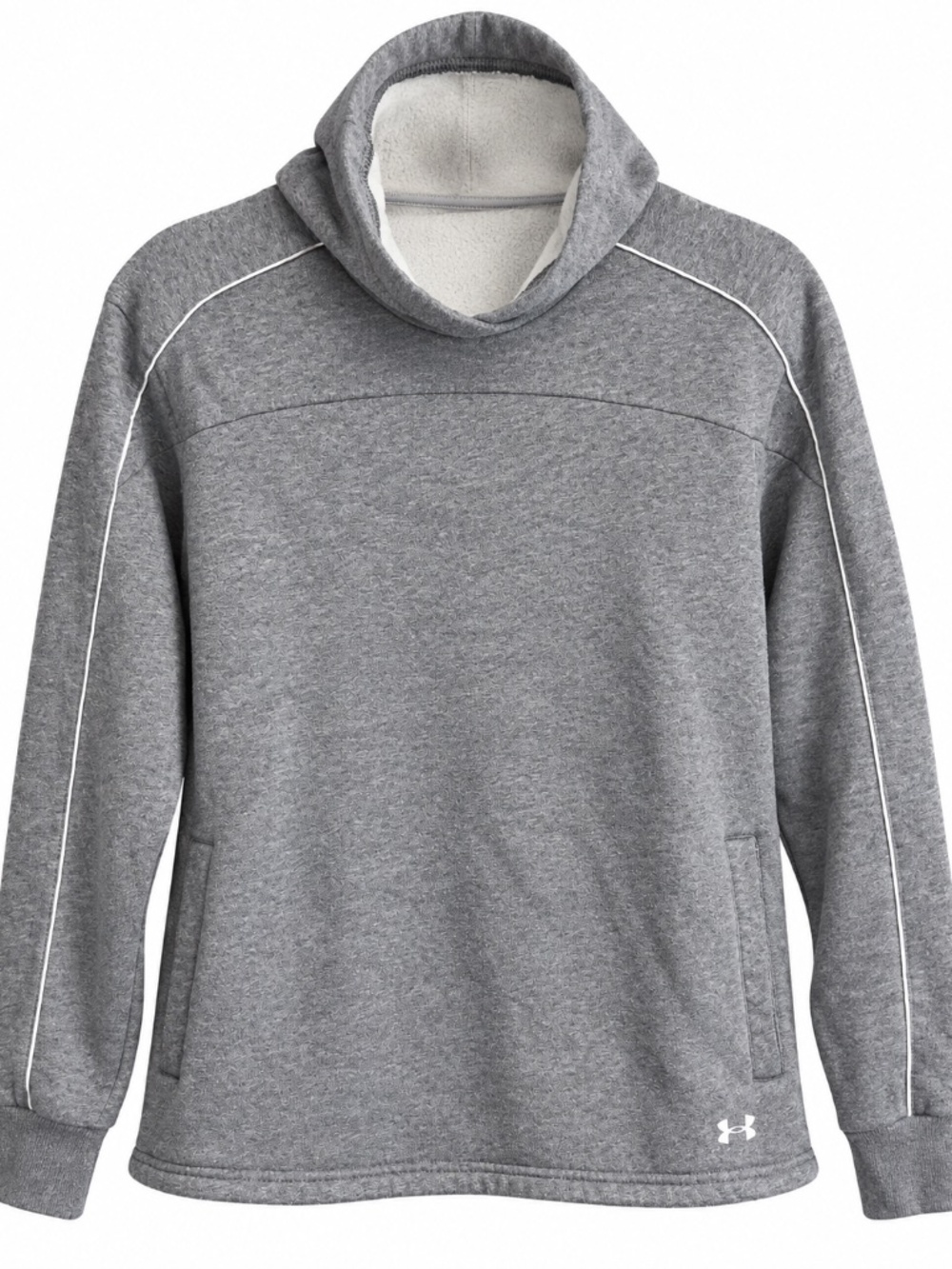 Under Armour - Grey Fleece Cowl Neck Pullover Sweatshirt - Size S